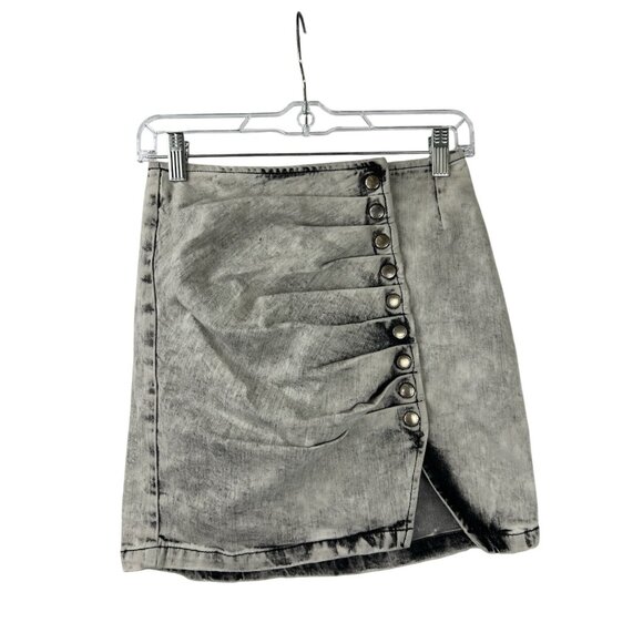 Retrofete Womens XS Willa Denim Mini Skirt Gray Stone FW20-3391 Made Italy NWT - Picture 7 of 16